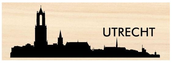 Hout skyline aan de muur; tip voor origineel Utrecht cadeau onder de 20 euro